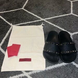 Valentino Black Studded Sandals